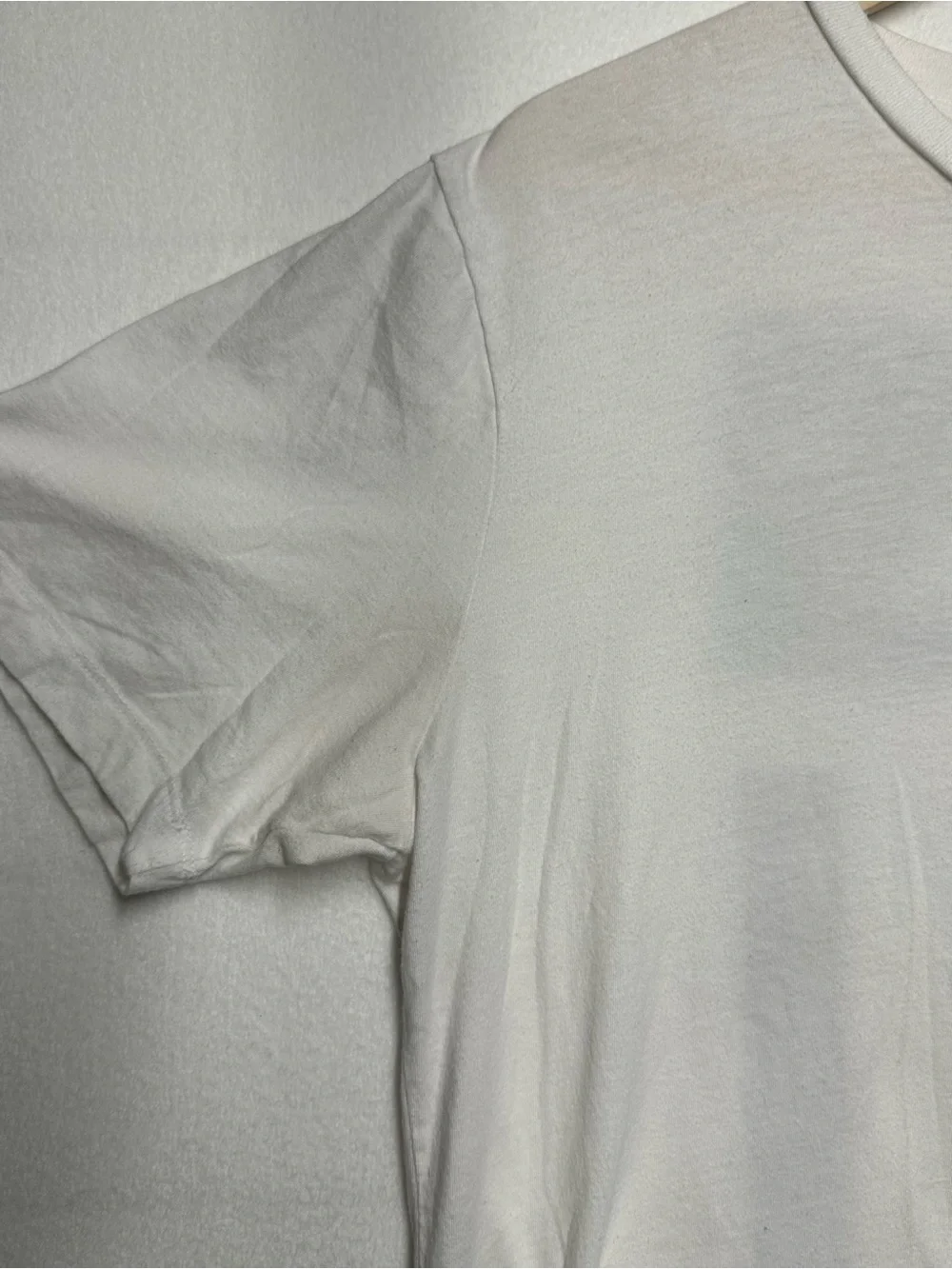 True Religion White Short-Sleeve Tee with Purple Stripes and Olive Logo